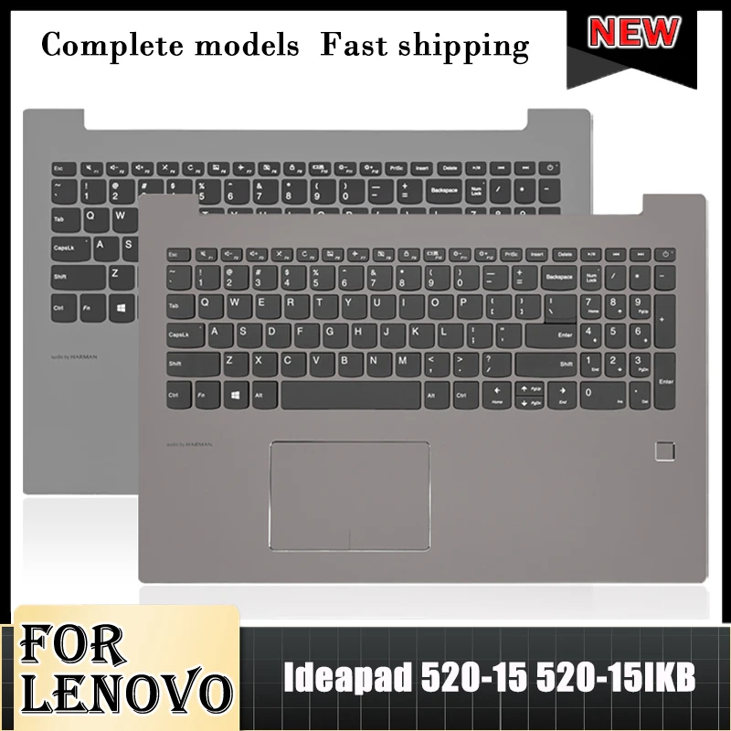 

Новая Оригинальная клавиатура для ноутбука Lenovo Ideapad 520-15 520-15IKB, Упор для рук, верхняя крышка корпуса, клавиатура с сенсорной панелью 520-15 15,6 дюймов