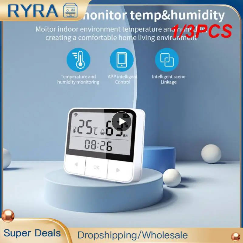 1/3PCS Tuya Smart WIFI Temperature And Humidity Sensor Indoor Hygrometer Thermometer With LCD Display Support Alexa
1/3PCS Tuya Smart WIFI Temperature And Humidity Sensor Indoor Hygrometer Thermometer With LCD Display Support Alexa