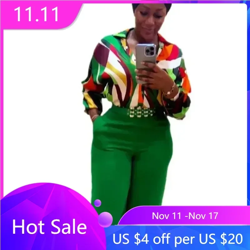 2 Piece African Clothes for Women Autumn Elegant Africa Long Sleeve V-neck Printing Top Long Pant Matching Sets African Clothing
2 Piece African Clothes for Women Autumn Elegant Africa Long Sleeve V-neck Printing Top Long Pant Matching Sets African Clothing