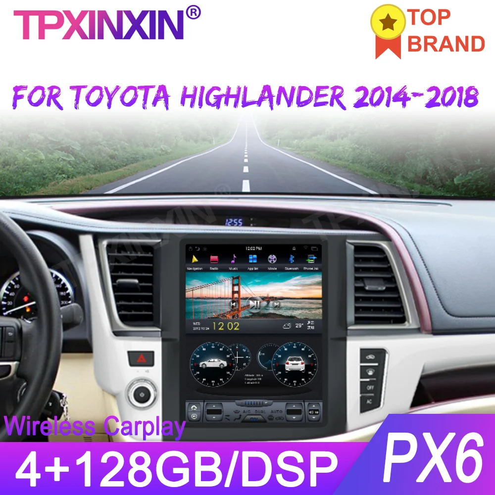Беспроводной Carplay 4 + 128 ГБ Android 9,0 для Toyota Highlander 2014-2019 Tesla Style Автомобильный GPS-навигатор головное устройство мультимедийный плеер
Беспроводной Carplay 4 + 128 ГБ Android 9,0 для Toyota Highlander 2014-2019 Tesla Style Автомобильный GPS-навигатор головное устройство мультимедийный плеер
