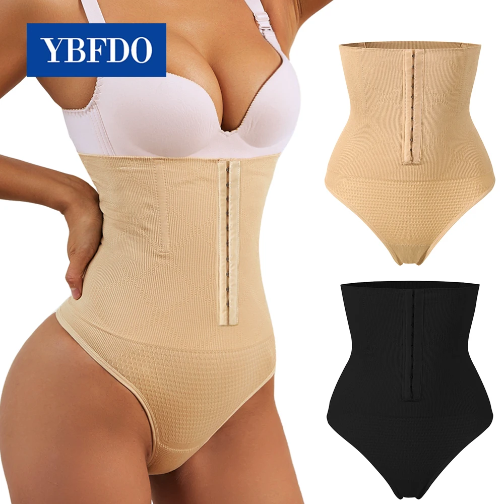 

YBFDO High Waist Tummy Control Panties Women Thong Panty Shaper Slimming Underwear Butt Lifter Belly Shaping Cincher Brief Body