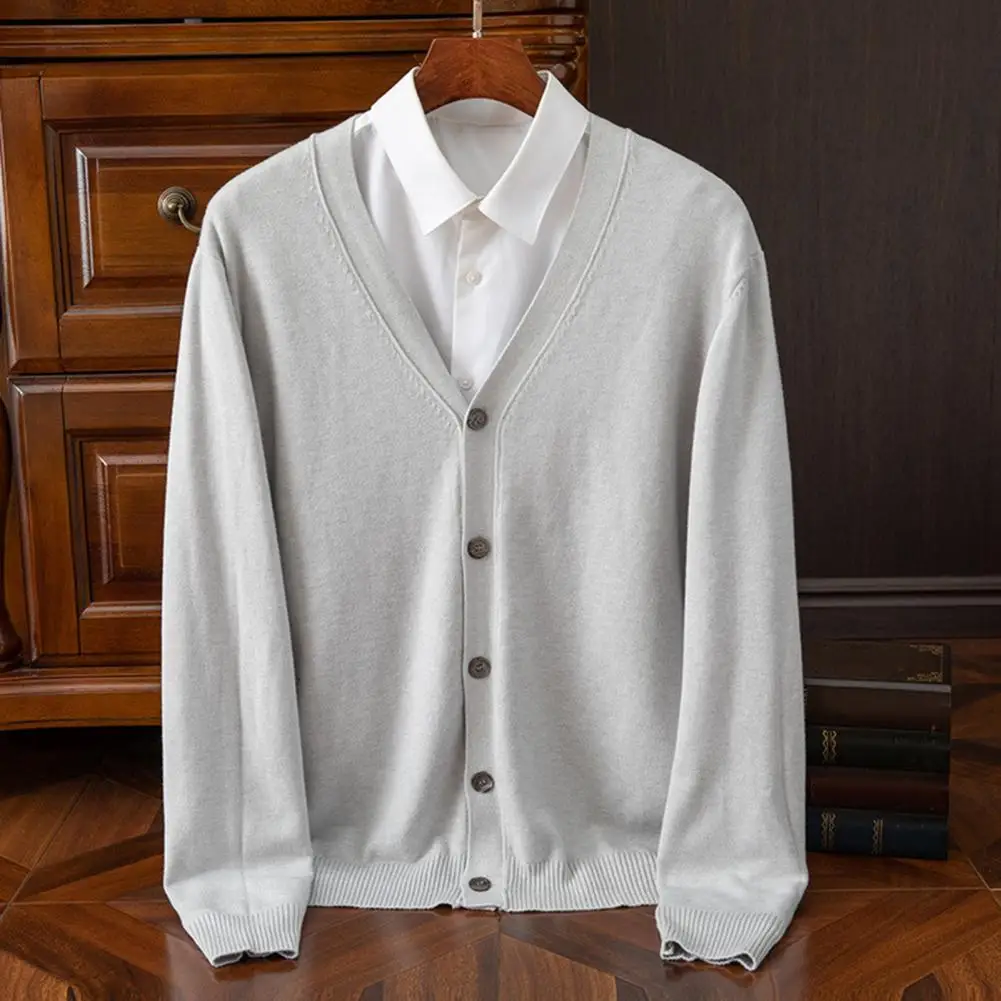 Winter Solid Color Knitwear Men's V Neck Cardigan Sweater Coat with Single-breasted Buttons Solid Color Long Sleeve for Fall
Winter Solid Color Knitwear Men's V Neck Cardigan Sweater Coat with Single-breasted Buttons Solid Color Long Sleeve for Fall