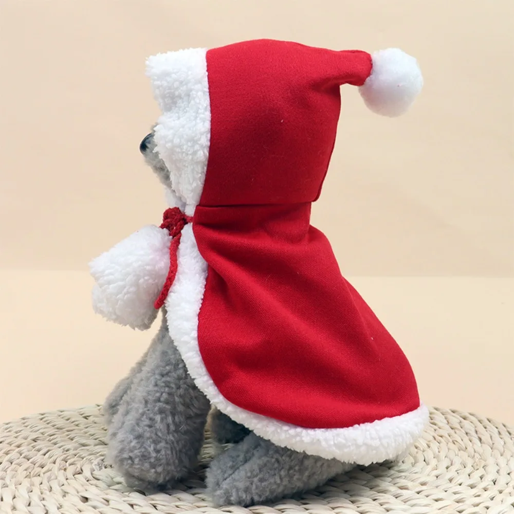 Pet Clothing Christmas Decoration Cute Plush Ears Hooded Bib Red Cape Warm New Year Clothes Universal for Cats and Dogs Pet Clothing Christmas Decoration Cute Plush Ears Hooded Bib Red Cape Warm New Year Clothes Universal for Cats and Dogs