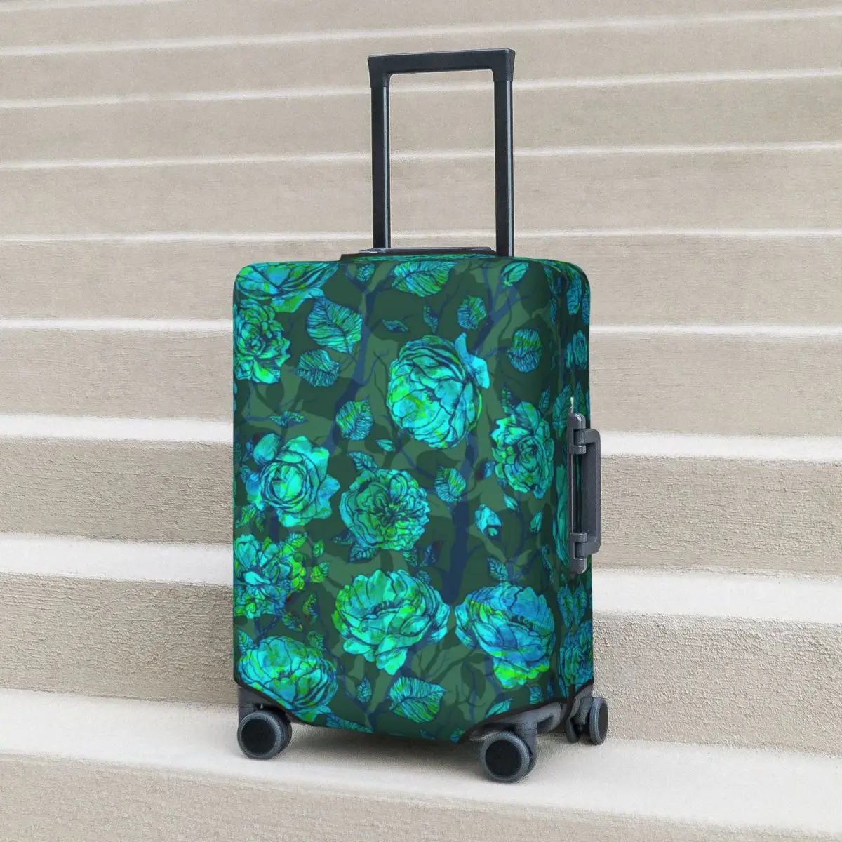 

Abstract Graphic Floral Suitcase Cover Roses Vacation Business Strectch Luggage Supplies Protector
