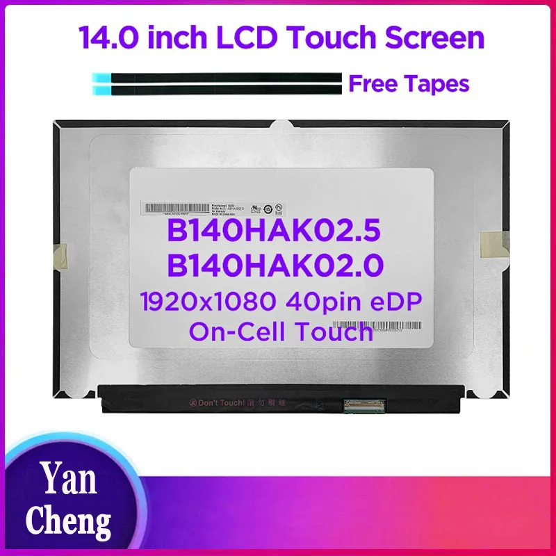 

14.0 Laptop LCD Touch Screen B140HAK02.5 fit B140HAK02.0 for Acer Swift SF514-52 75% NTSC LED IPS Panel Matrix Display 40pin eDP
