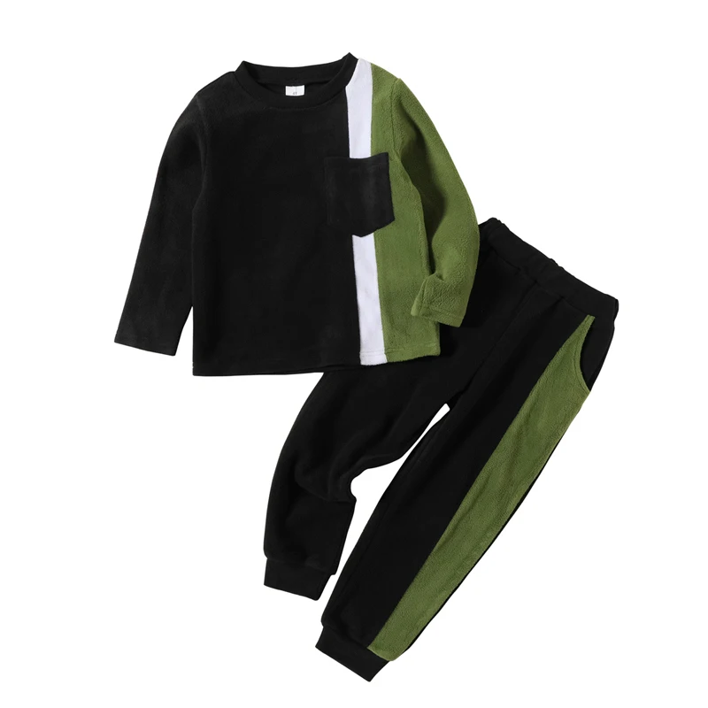 Kids Boys Fall Outfits Contrast Color Pocket Crew Neck Long Sleeve Tops and Elastic Waist Long Pants 2Pcs Clothes Set
Kids Boys Fall Outfits Contrast Color Pocket Crew Neck Long Sleeve Tops and Elastic Waist Long Pants 2Pcs Clothes Set