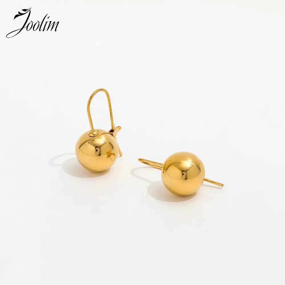 Joolim Jewelry High Quality PVD Wholesale Tarnish Free Fashion Smooth Hollow Ball Hoop Stainless Steel Earring for Women
Joolim Jewelry High Quality PVD Wholesale Tarnish Free Fashion Smooth Hollow Ball Hoop Stainless Steel Earring for Women
