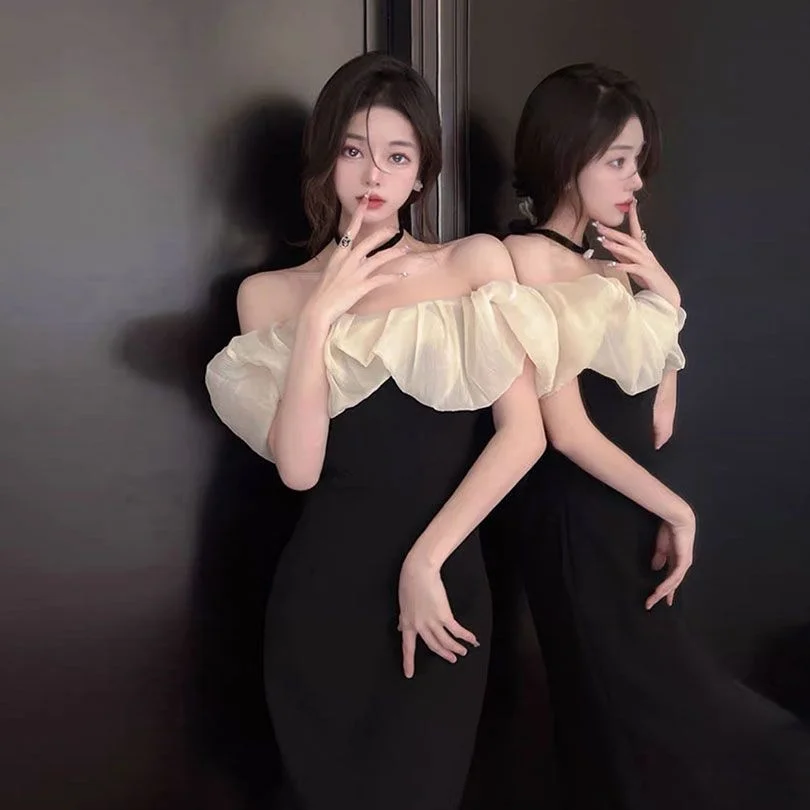 Женские платья 2023, шикарное и элегантное роскошное темпераментное французское платье с открытыми плечами, облегающее длинное платье знаменитости
Женские платья 2023, шикарное и элегантное роскошное темпераментное французское платье с открытыми плечами, облегающее длинное платье знаменитости