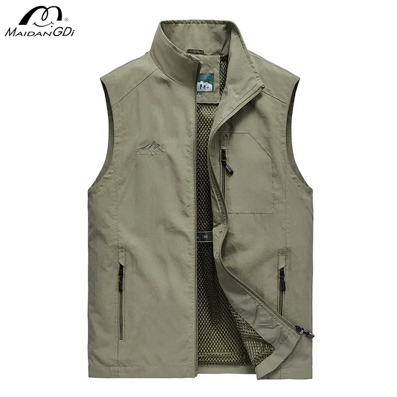 MaiDangDi Sleeveless High Collar Men's Vest Fashionable Mesh Lining Mens Jacket Outdoor Sports Leisure Oversized Male Clothing
MaiDangDi Sleeveless High Collar Men's Vest Fashionable Mesh Lining Mens Jacket Outdoor Sports Leisure Oversized Male Clothing
