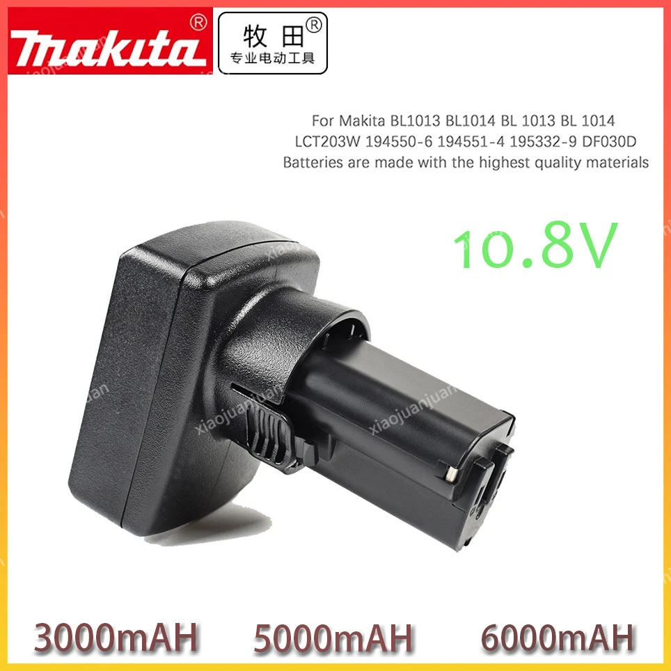

6000mAh BL1013 Battery for Makita 10.8V Battery BL1014 DF030D DF330D LCT203W 194550-6 194551-4 Li-ion Replacement Battery