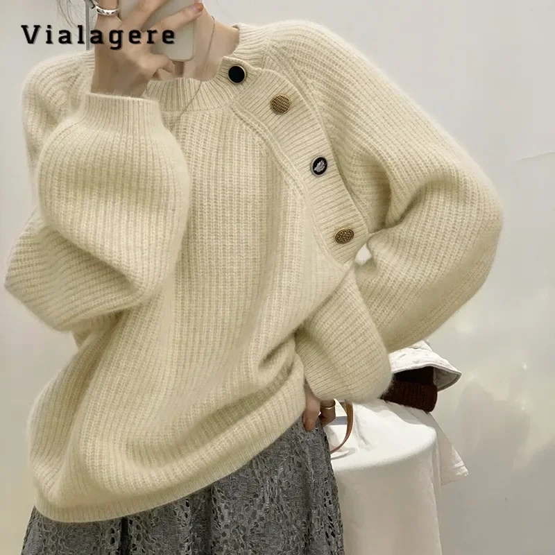 

2023 Winter Casual Chic Knitting Long Sleeve Solid Color Pullovers Korean Fashion Women Basics Slim Fit Ladies Warm Sweater