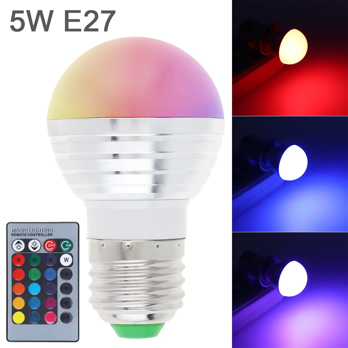 E27 Led Lamp Dimmable 16 Colors RGB Light Bulb 220V Led Magic Bulb Spot Light 5W Smart IR Remote Control RGBW Lamp Home Decor
E27 Led Lamp Dimmable 16 Colors RGB Light Bulb 220V Led Magic Bulb Spot Light 5W Smart IR Remote Control RGBW Lamp Home Decor