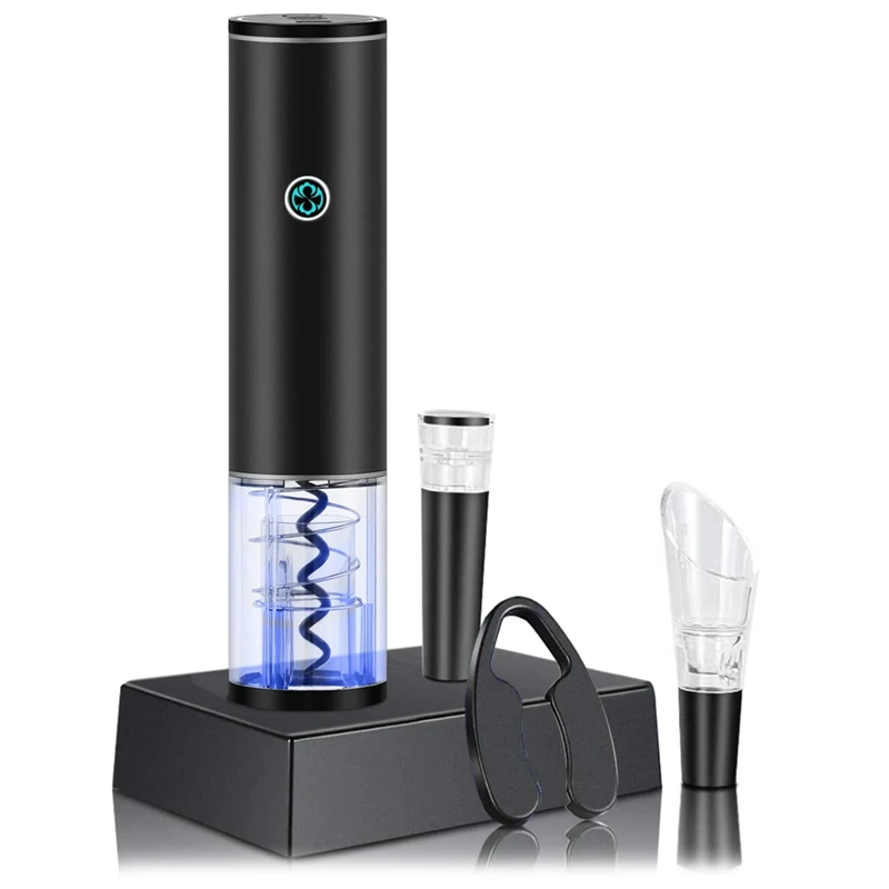 

1Set Electric Wine Opener Automatic Bottle Opener Vacuum Stopper Aerator Pourer Aluminum Alloy+PC+Stainless Steel+ABS