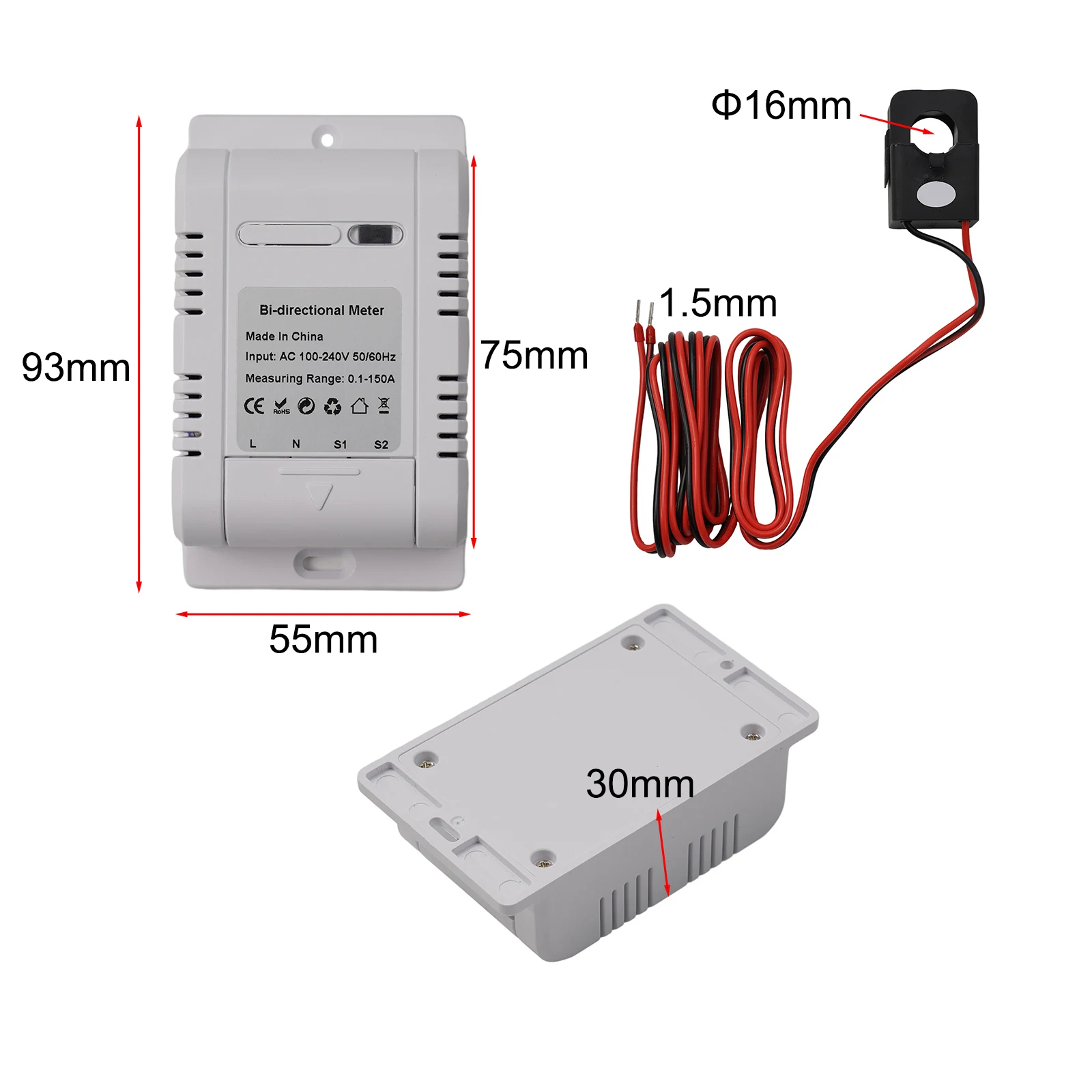 Wifi Smart Meter AC 100V-240V Bi Directionele Energie Meter Mobile App Monitoring Sensortransformer High Quality
Wifi Smart Meter AC 100V-240V Bi Directionele Energie Meter Mobile App Monitoring Sensortransformer High Quality