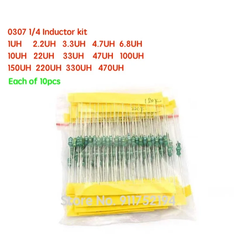 140PCS/LOT 0307 1uH to 470uH Inductor color ring Inductor Assorted Kit 14valuesX10pcs=140pcs
140PCS/LOT 0307 1uH to 470uH Inductor color ring Inductor Assorted Kit 14valuesX10pcs=140pcs