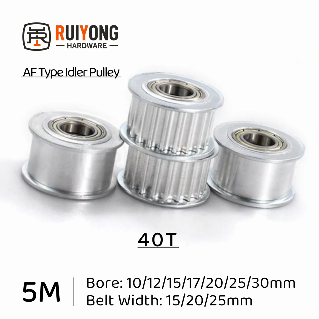 

HTD5M Timing Pulley Idler Pulley 40Teeth AF Type Bore 10/12/15/17/20/25/30mm Belt Width 15/20/25mm 3D printed parts 5gt