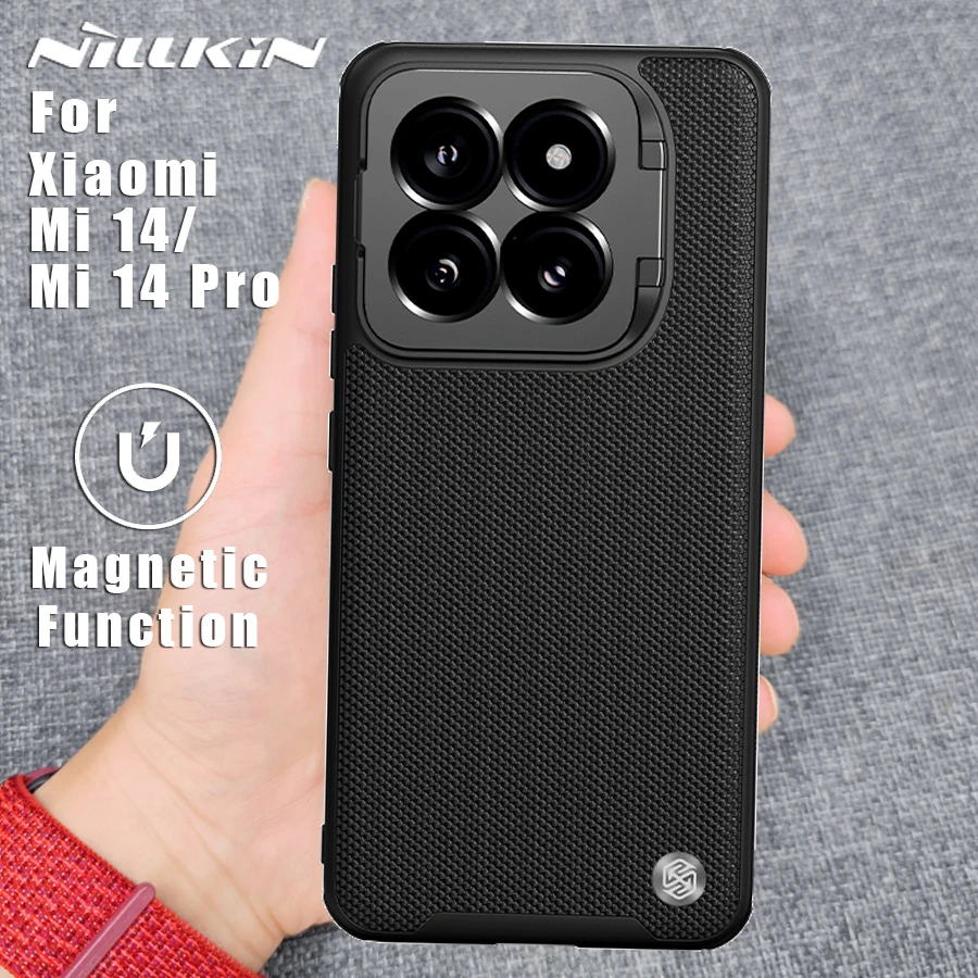 

Чехол NILLKIN для Xiaomi Mi 14 Pro / 14 для телефона с отверстием текстурированный реквизит Магнитный адаптер объектив Magsafe полная защита камеры задняя крышка