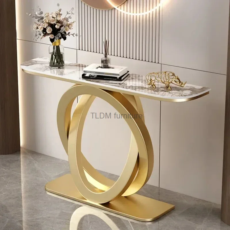 Luxurious Slate Console Tables Italian Semicircular Iron Entrance Cabinet Table Home Furniture Creative Corridor End View Desk T
Luxurious Slate Console Tables Italian Semicircular Iron Entrance Cabinet Table Home Furniture Creative Corridor End View Desk T