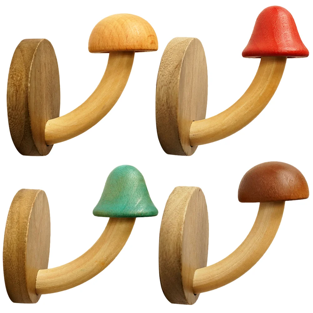 4 Pcs Wooden Mushroom Coat Hook Wall Hooks Adhesive Clothes Hangers Hat for Decorative Hanging Farmhouse
4 Pcs Wooden Mushroom Coat Hook Wall Hooks Adhesive Clothes Hangers Hat for Decorative Hanging Farmhouse