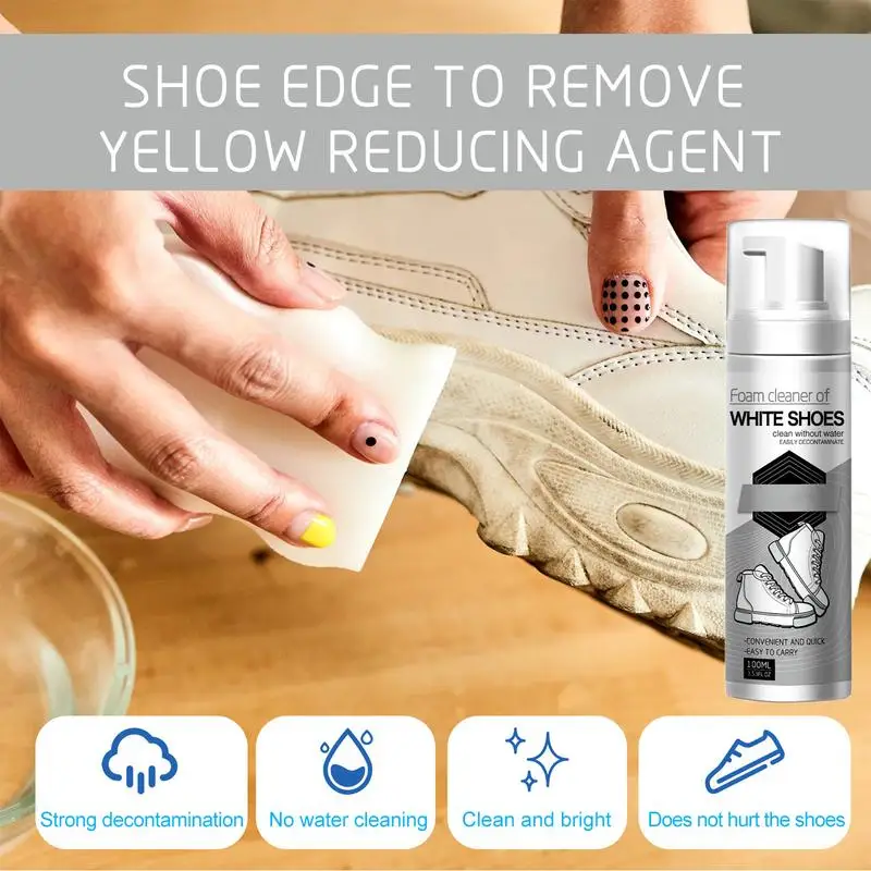 

Sneaker Shoe Cleaner Household White Shoes Whiten Cleaning Stain Dirt Remover White Shoe Cleaner Foam Spray Whitening Magic Tool