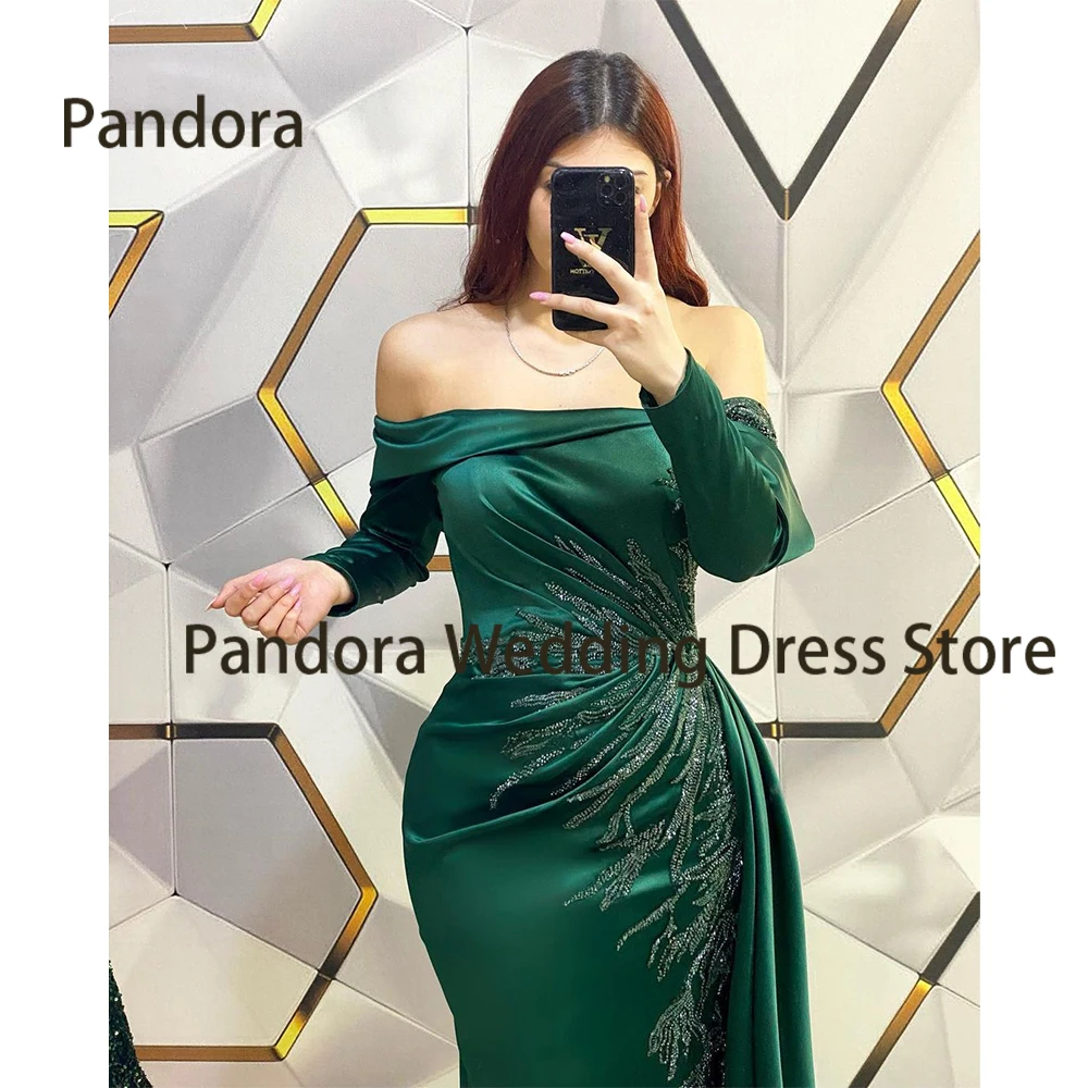 

Pandora Sexy Women's Long Formal Evening Gown Mermaid Strapless Long sleeve sequin beaded pleated birthday party ball dress