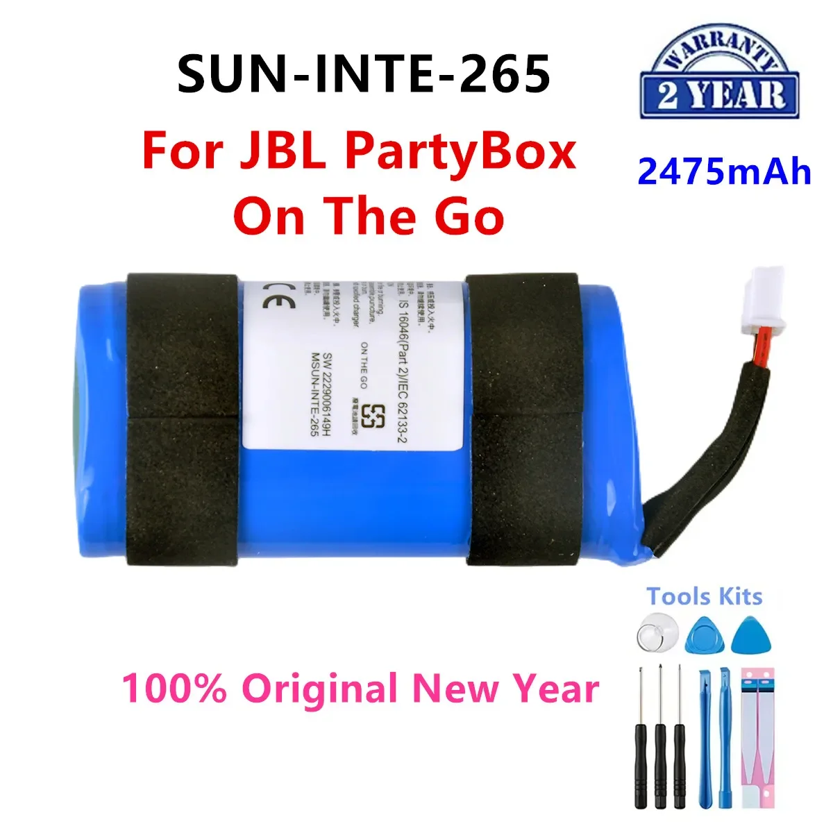 Original SUN-INTE-265 2475mAh For JBL PartyBox On The Go/OnTheGo Bluetooth Wireless Speaker Replacement Battery+Tools .
Original SUN-INTE-265 2475mAh For JBL PartyBox On The Go/OnTheGo Bluetooth Wireless Speaker Replacement Battery+Tools .