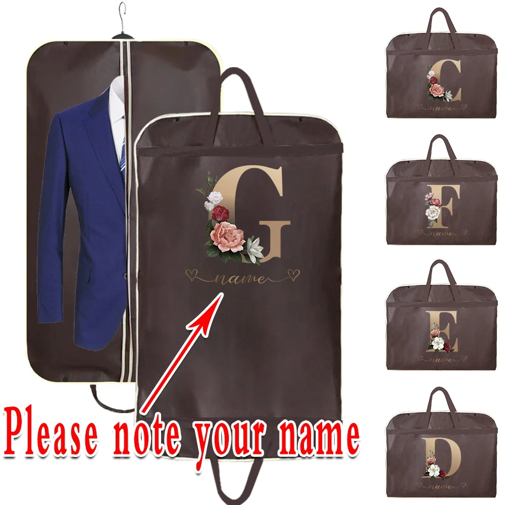 

Custom Name Dustproof Clothing Covers Waterproof Clothes Cover Suit Coat Dress Protector Hanging Garment Bag Closet Organizer