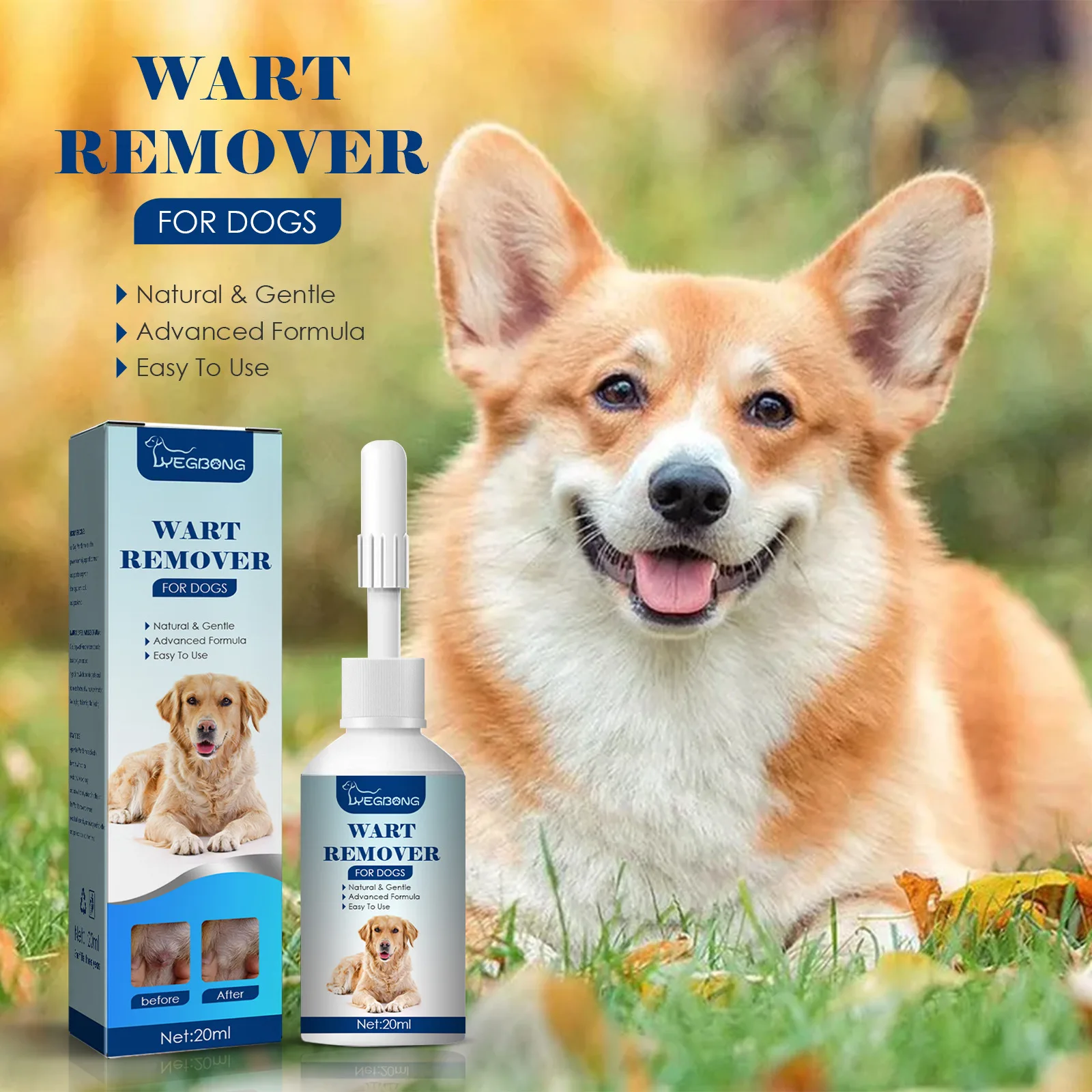 

Dog Wart Remover Natural Dog Skin Tags Dog Wart Removal Painless Treatment Against Moles Liquid Mild Non-irritating For Pet 20ML