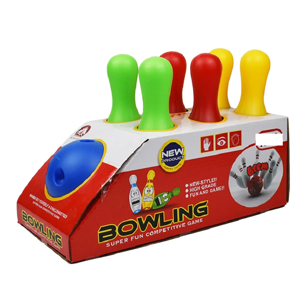 

Bowling, 19cm Bowling Set for Children Game ( 1pcs, 6pcs Bottles, 2pcs Scorecard )