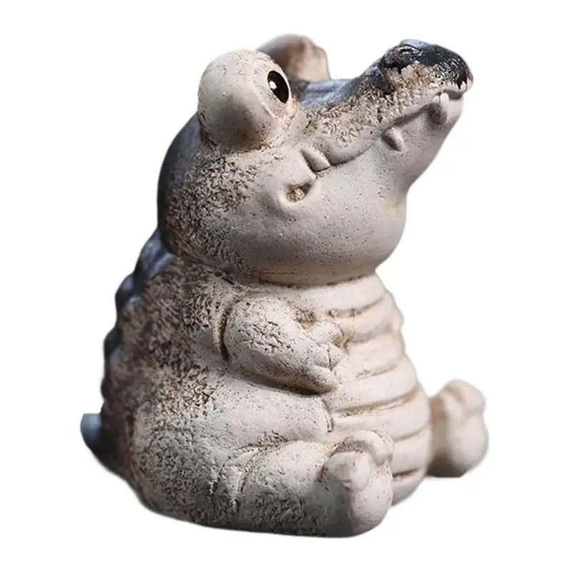 

Chubby Crocodile Tea Pet Home Decoration Figurines Creative Adorable Craftsmanship Anti-Fade Resin Fat Crocodile Tea Pet