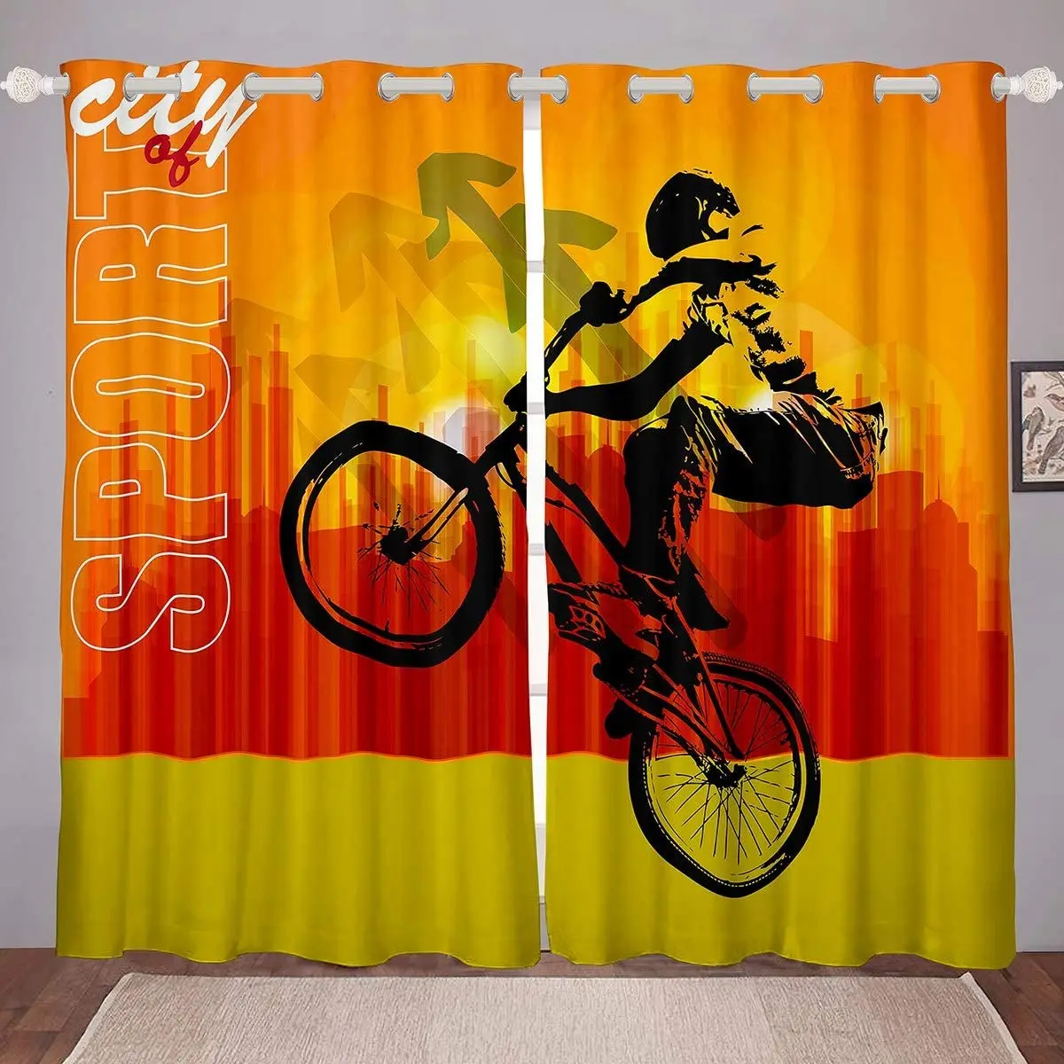 Teens Bicycle Rider Window Treatments Mountain Bike Window Curtain Extreme Sports Theme Window Drapes for Boys Youth Bedroom
Teens Bicycle Rider Window Treatments Mountain Bike Window Curtain Extreme Sports Theme Window Drapes for Boys Youth Bedroom