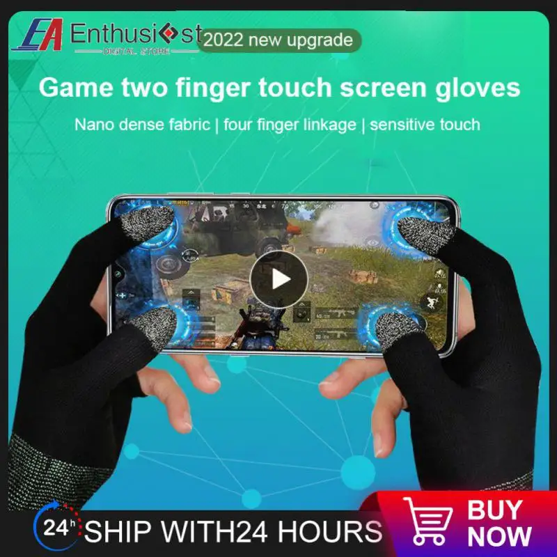 

Игровые перчатки с двумя пальцами, бесшовные перчатки для мобильных игр с защитой от пота, для сенсорных экранов, для мобильных игровых контроллеров