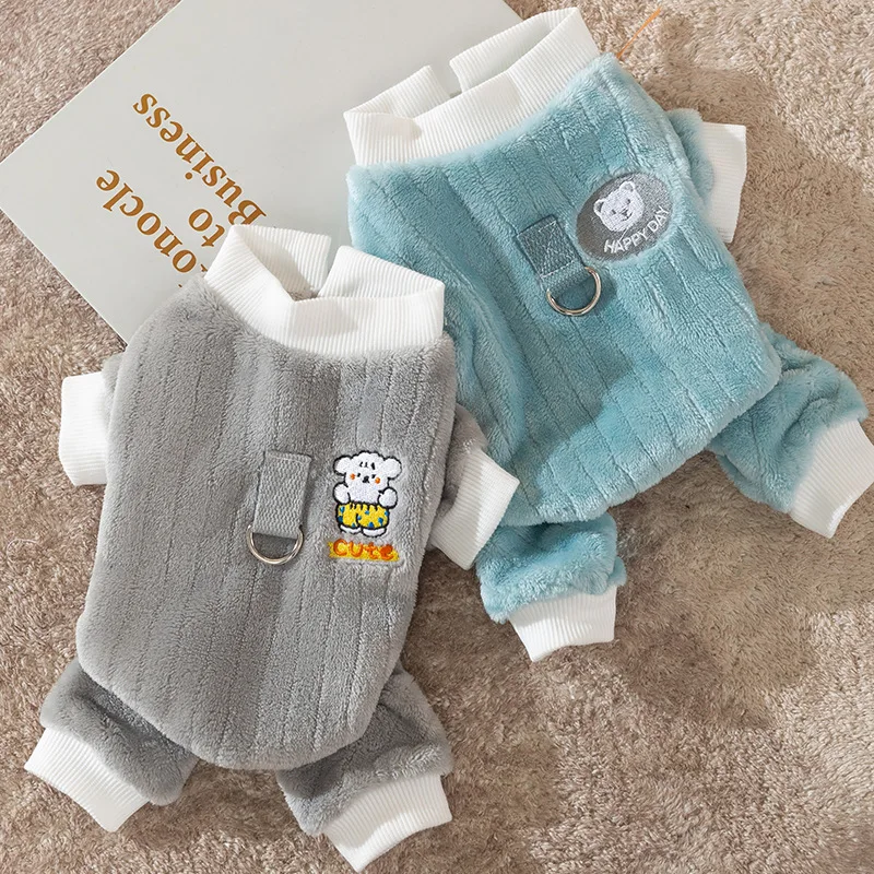 Autumn and Winter Pet Clothes Plush Jumpsuit Warm Small and Medium-sized Dog Stripe Flannel Pajamas Chihuahua Yorkshire Poodle
Autumn and Winter Pet Clothes Plush Jumpsuit Warm Small and Medium-sized Dog Stripe Flannel Pajamas Chihuahua Yorkshire Poodle