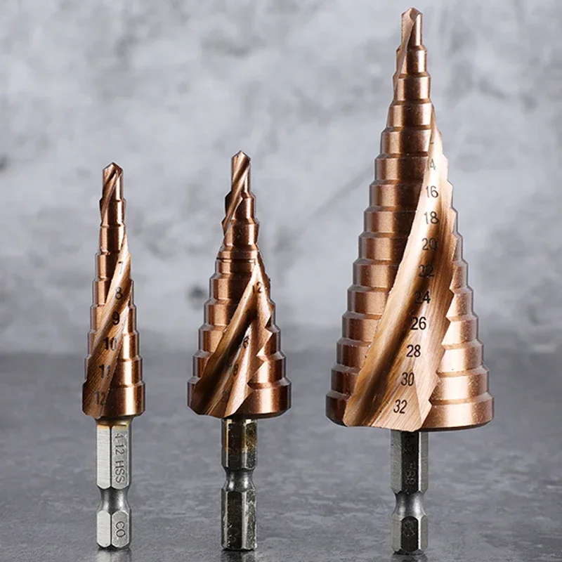 

Tools Bits Drilling Hex 5% Cobalt HSS Bit For Stepped Cone M35 Set Wood Hole CO Step Saw Drill Metal Cutter Drill Milling Shank