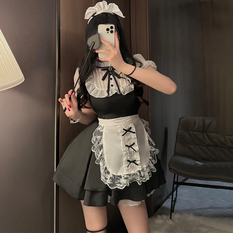 OJBK Anime Cosplay Costumes Maid Outfit For Women Lolita Dress With French Apron Japanese Maid Classic Maid Set Withe Apron New OJBK Anime Cosplay Costumes Maid Outfit For Women Lolita Dress With French Apron Japanese Maid Classic Maid Set Withe Apron New