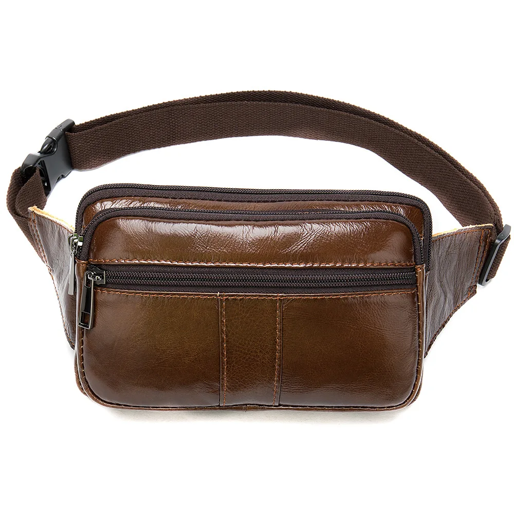 

Men's Waist Bag For Phone Small Belt Bag Man Shoulder Vintage Genuine Leather Waist Bags Men Engraving torebka do paska