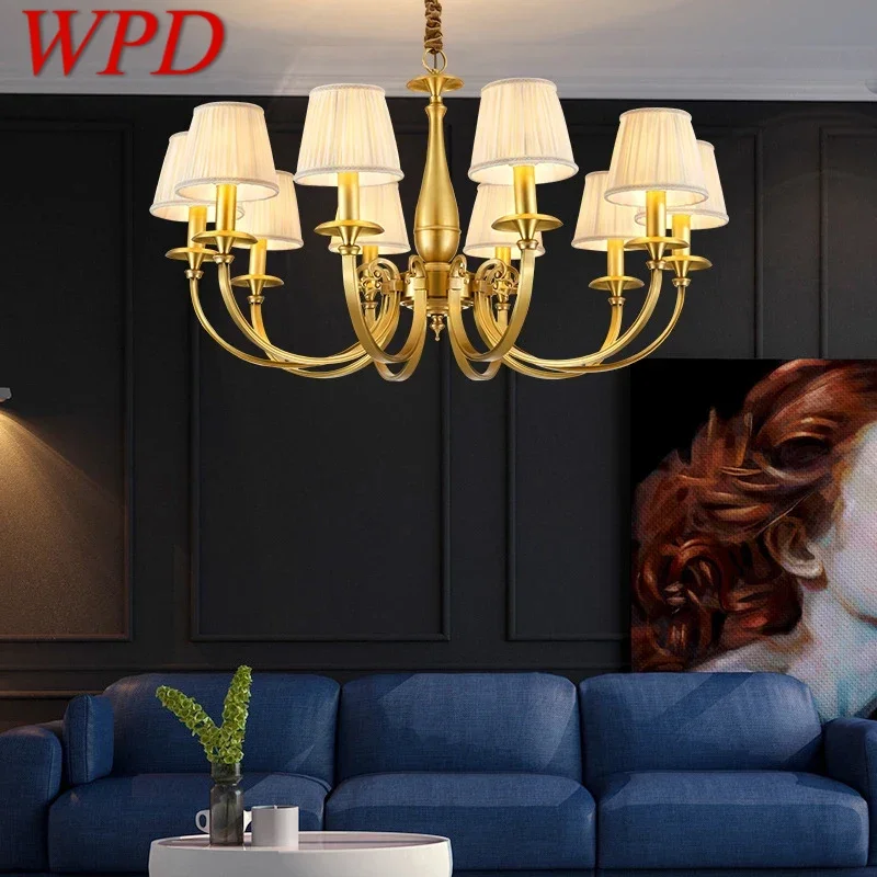 

WPD American Brass Pendent Lamp Luxurious Living Room Restaurant Bedroom Retro Hotel Villa Chandelier