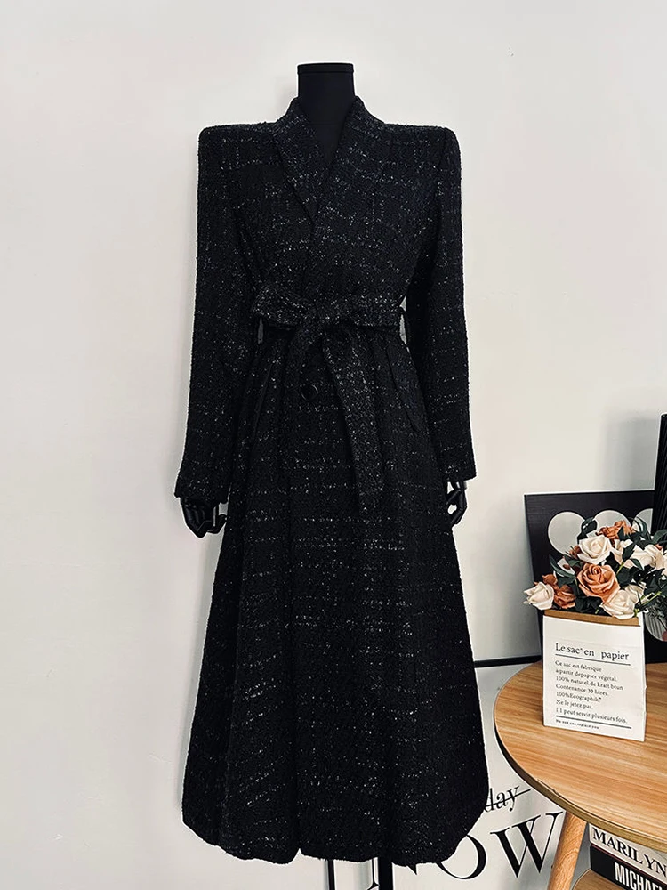 2024 Small Fragrance Tweed Jacket For Women French Vintage Autumn Winter With a Belt Long Sleeve Wool Coats Fashion Outwear
2024 Small Fragrance Tweed Jacket For Women French Vintage Autumn Winter With a Belt Long Sleeve Wool Coats Fashion Outwear