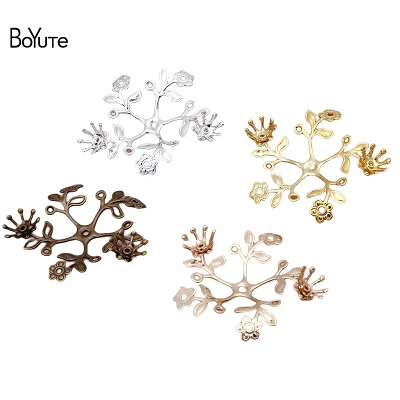 

BoYuTe (20 Pieces/Lot) 36MM Metal Brass Stamping Filigree Flower Materials for Crown Tiara Jewelry Making