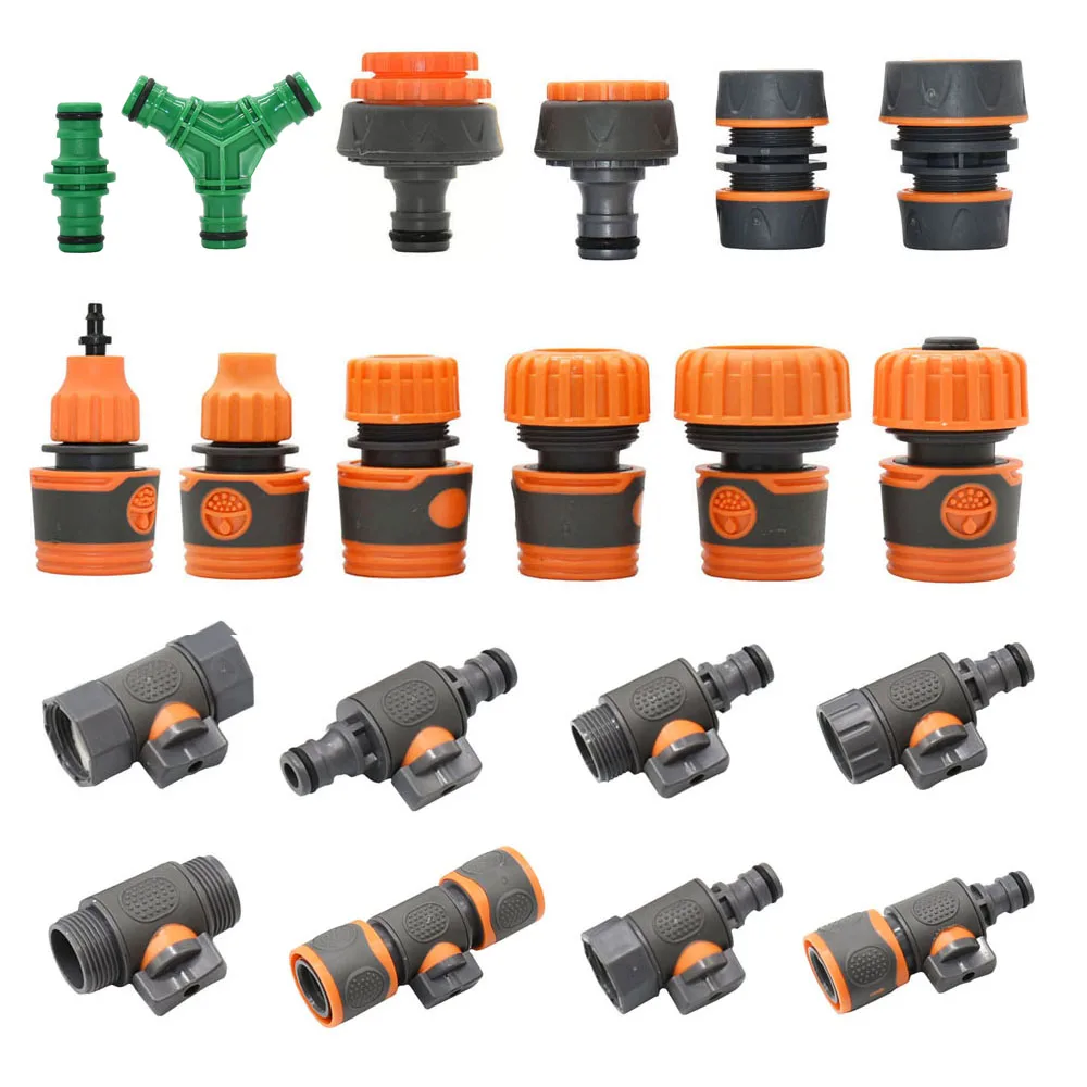 

1/4" 1/2" 3/4" 1" Irrigation Garden Hose Connector Garden Tap 16mm Nipples Coupler Drip Irrigation System Waterstop Fittings