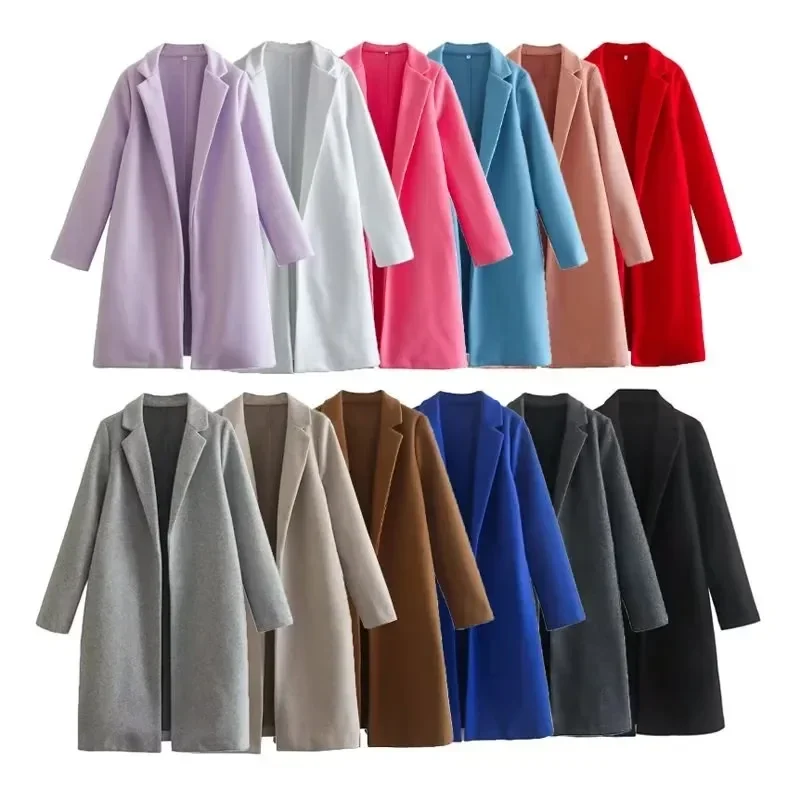 

2024 Camel Color Autumn Women Overcoat Long Sleeve Loose Jacket Vintage Trench Coat Female Outwear Warm Y2K Old Money Style