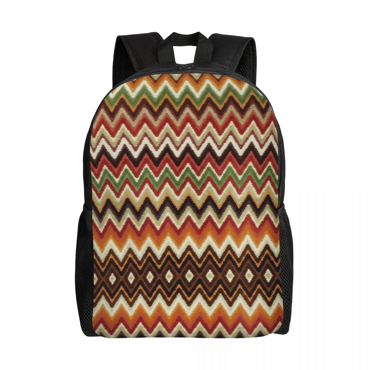 

Colorful Zigzag Boho Backpack for Women Men College School Student Bookbag Fits 15 Inch Laptop Bohemian Zig Zag Bags