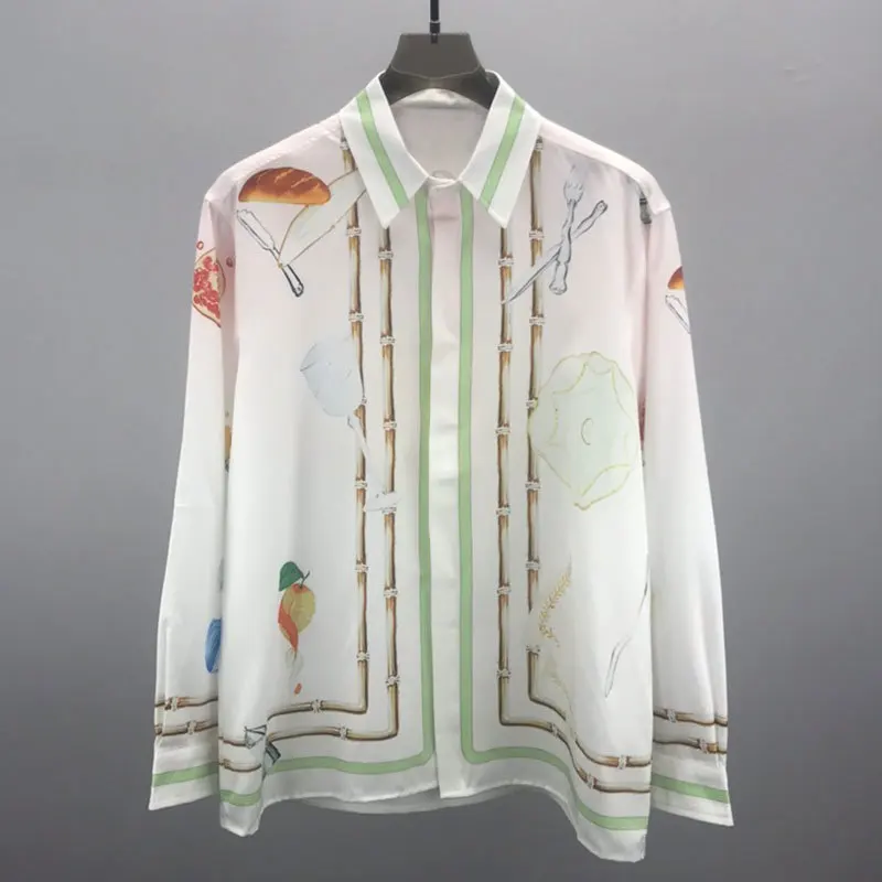 Мужская пляжная рубашка с длинным рукавом, Простая цветная рубашка в стиле хип-хоп с контрастным принтом, уличная одежда с длинным рукавом и фруктовым принтом, 2023
Мужская пляжная рубашка с длинным рукавом, Простая цветная рубашка в стиле хип-хоп с контрастным принтом, уличная одежда с длинным рукавом и фруктовым принтом, 2023