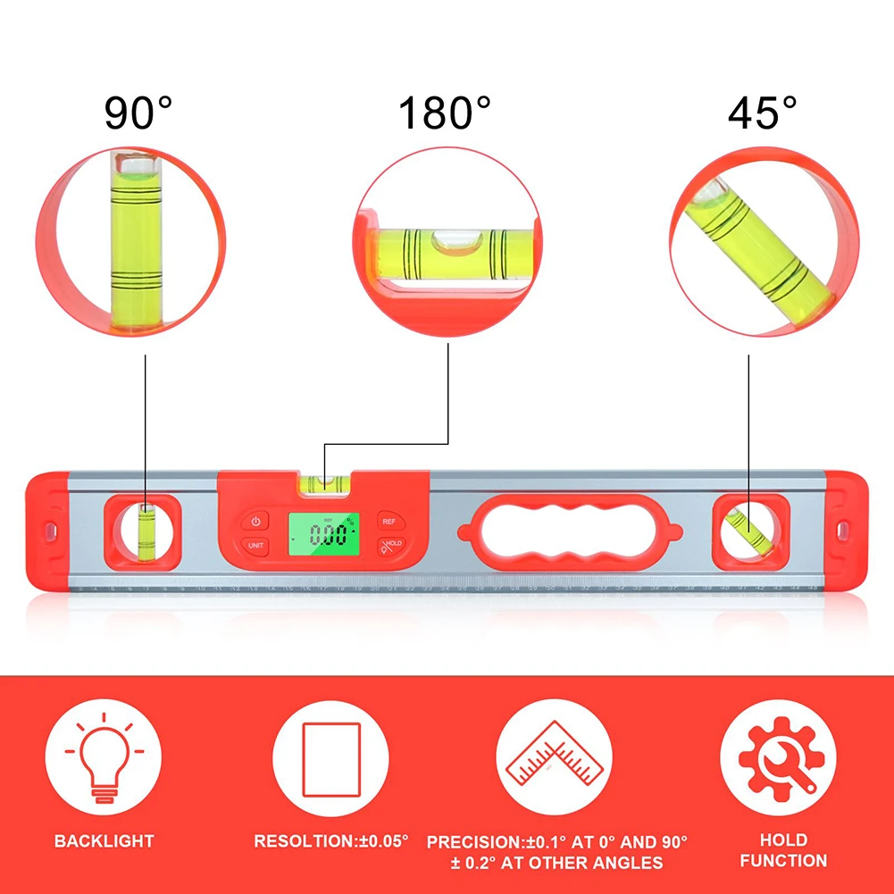 Inclinometer Digital Goniometer Inclinometer Level Level Ruler Red/black Replacement 4*90°2*180° 90 Degree Ruler
Inclinometer Digital Goniometer Inclinometer Level Level Ruler Red/black Replacement 4*90°2*180° 90 Degree Ruler