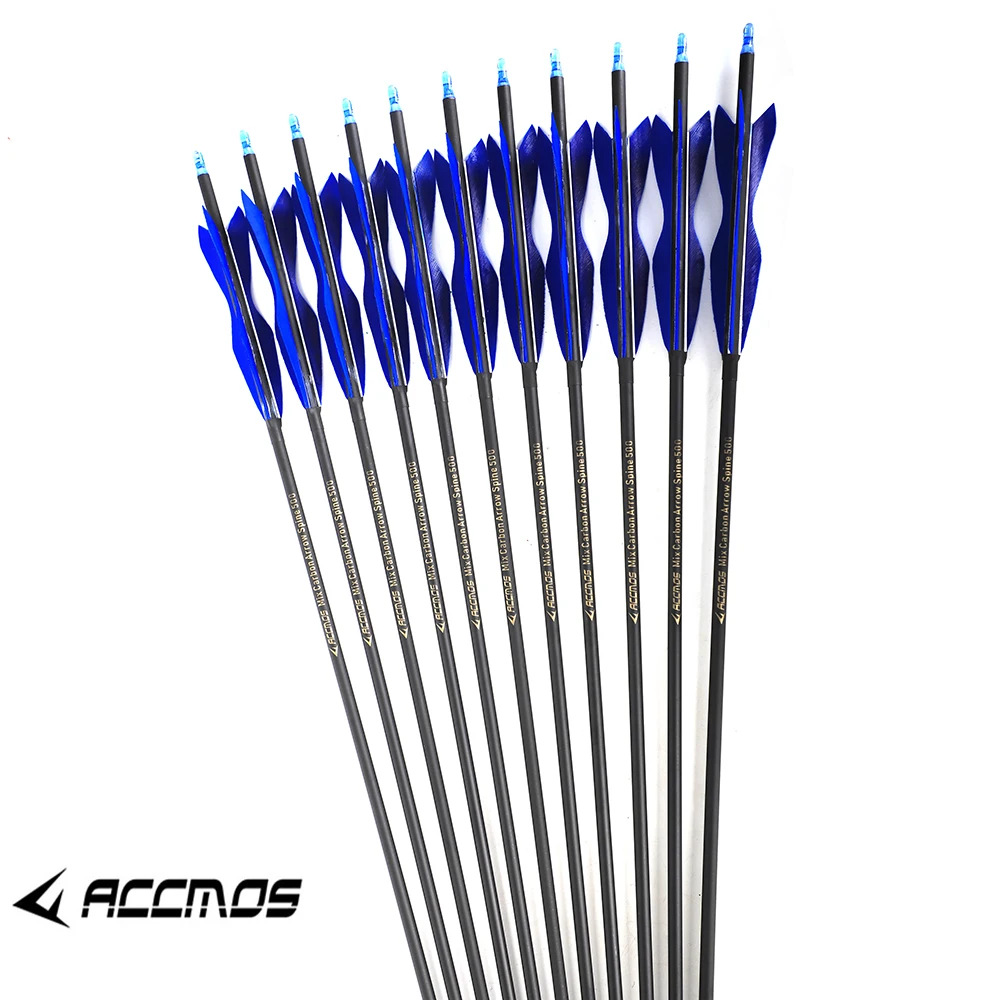 6/12/24Pcs 30in Mix Carbon Arrow Spine 500 ID 6.2mm For 30-80lbs Compound/Recurve Bow Hunting Shooting
6/12/24Pcs 30in Mix Carbon Arrow Spine 500 ID 6.2mm For 30-80lbs Compound/Recurve Bow Hunting Shooting