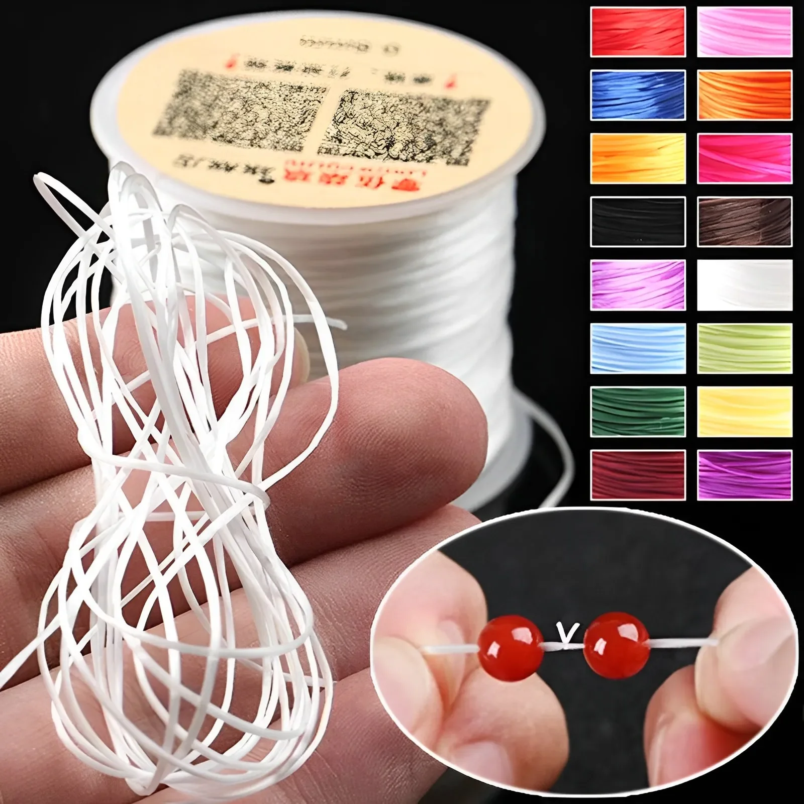 

100M/Roll Strong Elastic Crystal Beading Cord 1mm for Bracelets Stretch Thread String Necklace DIY Jewelry Making Cords Line