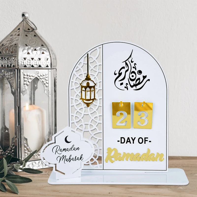 Acrylic Ramadan Countdown Calendar Eid Mubarak Ornament Kareem Ramadan Decoration for Home Islamic Muslim Party Eid Al-Adha Gift
Acrylic Ramadan Countdown Calendar Eid Mubarak Ornament Kareem Ramadan Decoration for Home Islamic Muslim Party Eid Al-Adha Gift