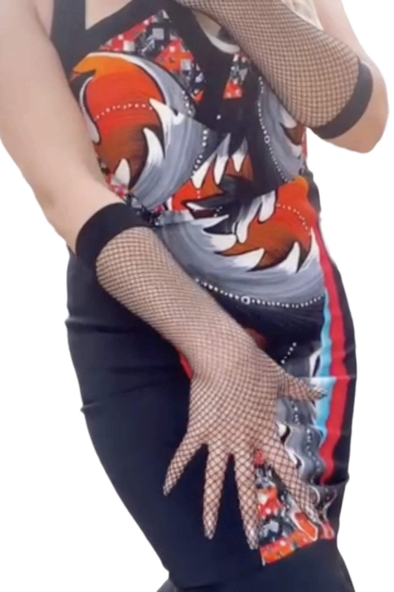 

DooWay Women's FISHNET GLOVES Elbow Long Sexy Black Stretch Lace Mesh Hallow Touchscreen TECH Evening Nightclub Cosplay Glove