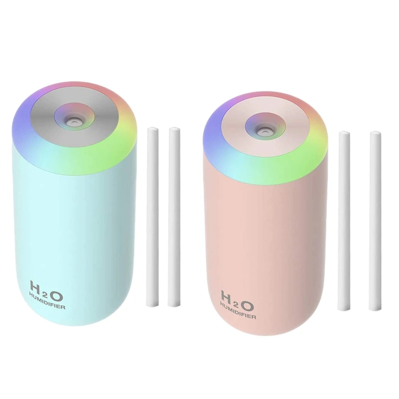 

USB Humidifier 350Ml,Mini Portable Quiet Mist Air Humidifiers,Home Office Room Car Diffuser With LED Night Lights