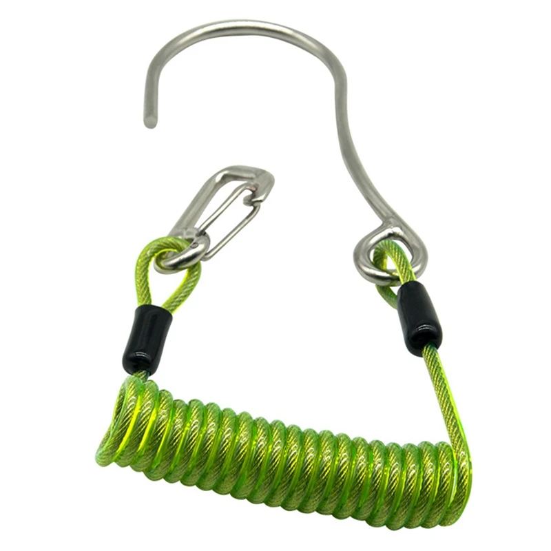 

Single Head Dive Reef Rafting Hook Stainless Steel Reef Hook Spiral Coil Spring Cord Dive Safety Accessory